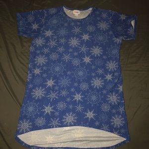 Lularoe Gracie, snowflakes, sz 14